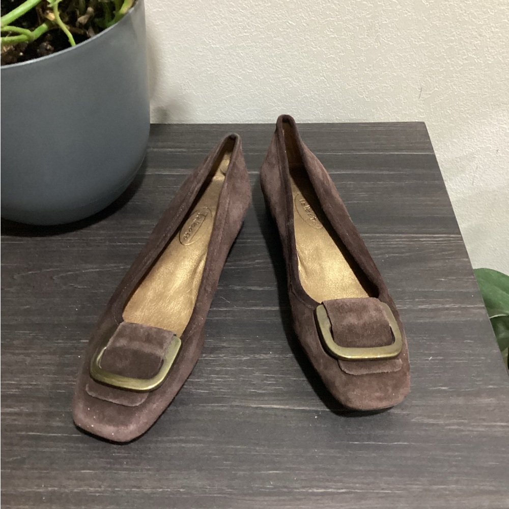 Talbot Shoes Ellen2 Womens Casual Buckled Brown Suede 5.5 With Box